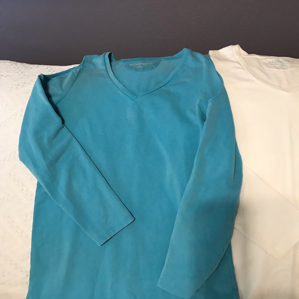 2 Soft Surroundings Cold Shoulder Shirts